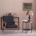(75 x 69 x 84)cm Retro Modern Wooden Single Chair,Black PU