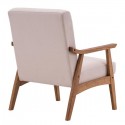 (67x72.5x82cm) Solid Wood Retro Simple Single Sofa Chair Backrest without Buckle Beige