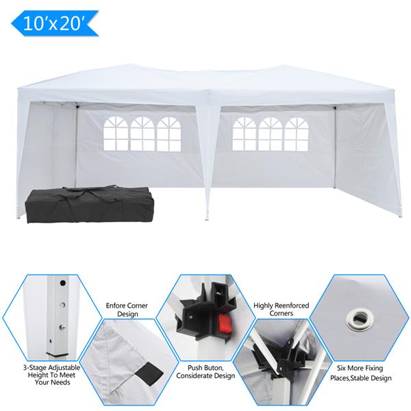 3 x 6m Two Windows Practical Waterproof Folding Tent White